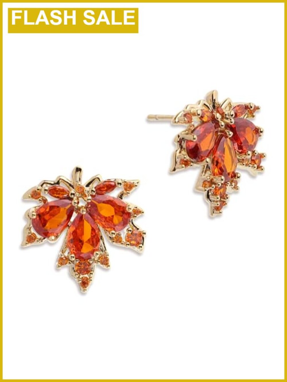 Gold Plated Sterling Silver Pearl CZ Leaf Stud Earrings